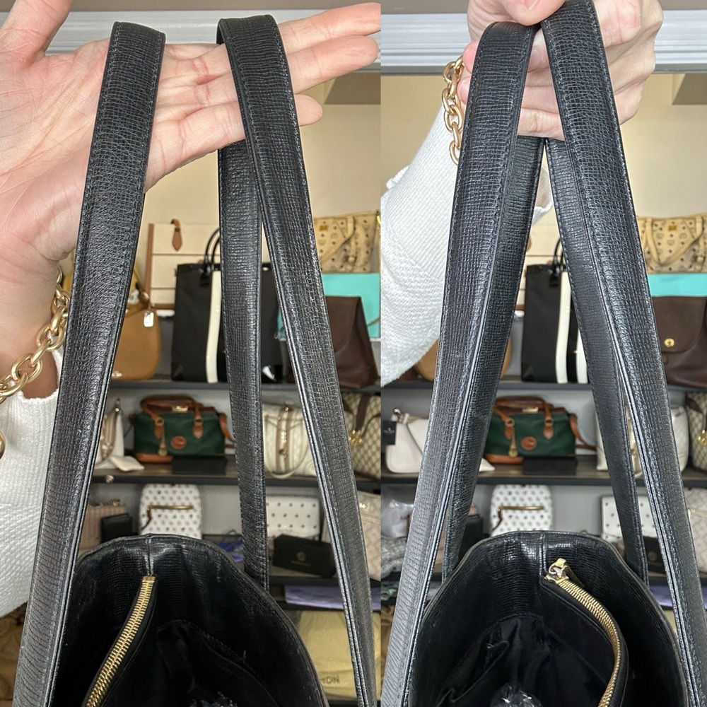 MCM Munchen Black Leather Tote with Gold Logo Plaque COA - Picture 6 of 8